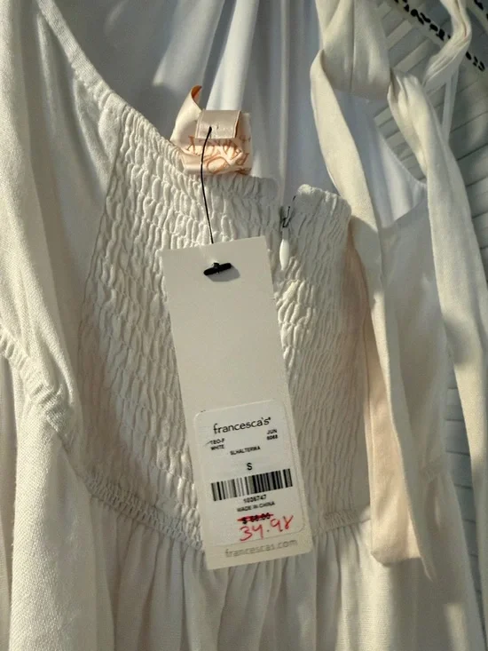 Francesca's Collections White Halter Waist Midi Dress - Picture 4 of 5